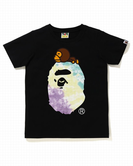 Dámské Tričko Bape Tie-Dye Milo On Big Ape Černé | 02167LUZT