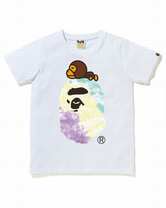 Dámské Tričko Bape Tie-Dye Milo On Big Ape Bílé | 65948IVFH