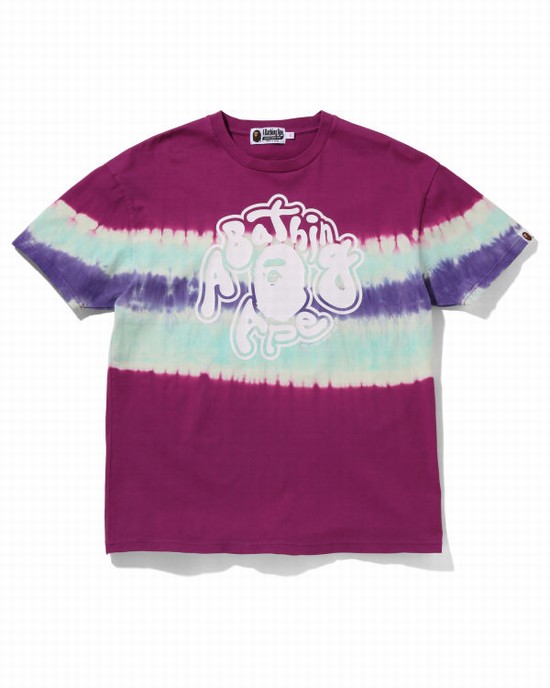 Dámské Tričko Bape Tie-Dye Oversized Fialové | 72689KCGX