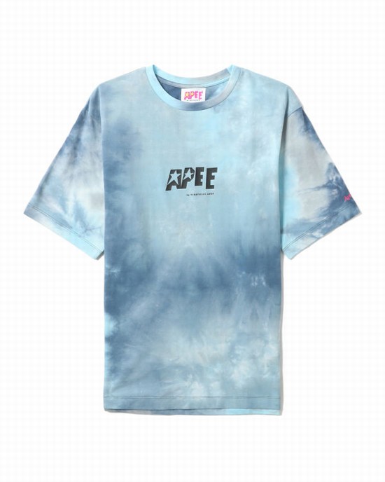 Dámské Tričko Bape Tie-dye graphic slit Blankyt | 71943UKFR