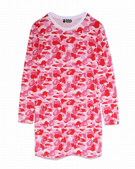 Dámské Šaty Bape ABC Camo L/S Bodycon Růžové | 58021PCZB