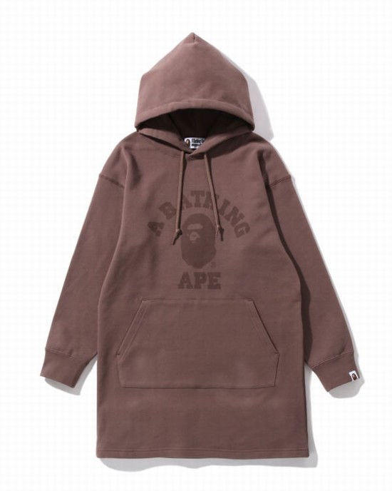 Dámské Šaty Bape Ape Head One Point Onepiece Hnědé | 17089KNRW