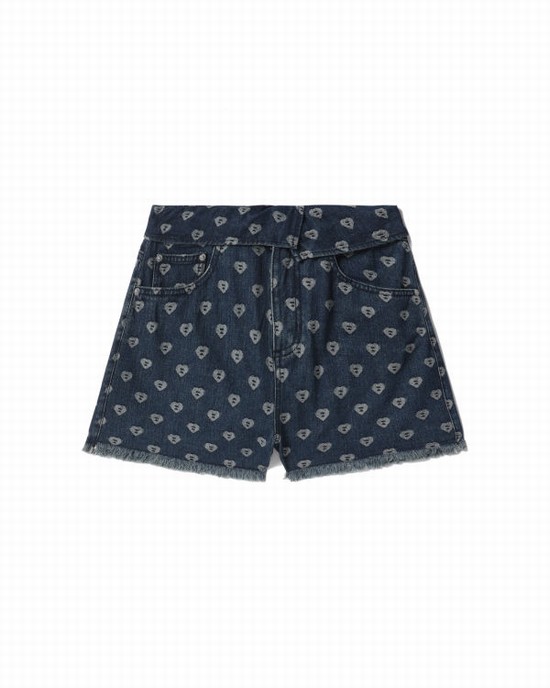 Dámské Šortky Bape Bite flip pattern denim Blankyt | 86157CPGJ