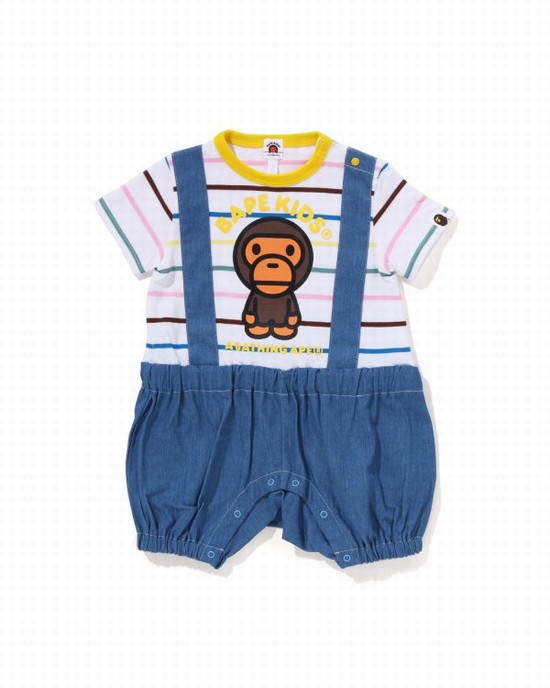 Dětské Body Bape Hoop Milo Suspenders Layered Rompers Bílé | 58097UPZB
