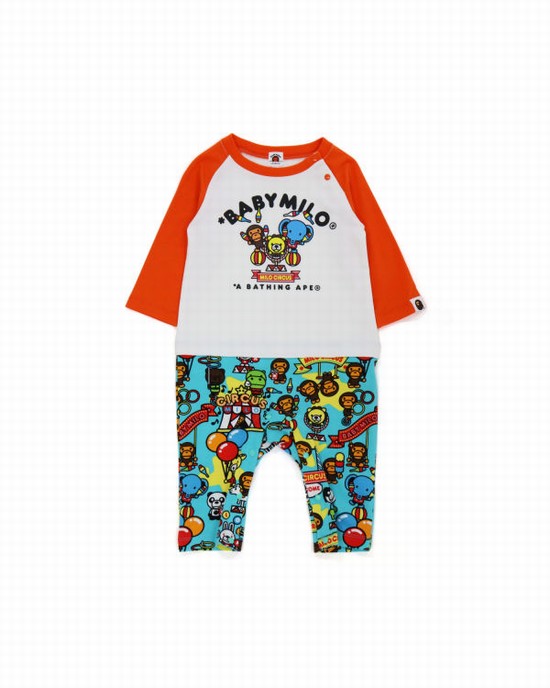Dětské Body Bape Milo Circus L/S romper Oranžové | 50183QEGY