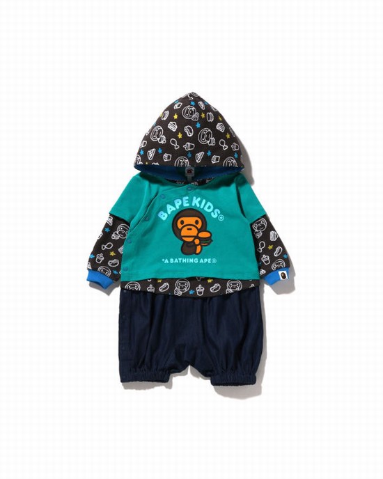 Dětské Body Bape Milo Junk Jídlo Layered Romper Mátově Zelená | 23607NRFO