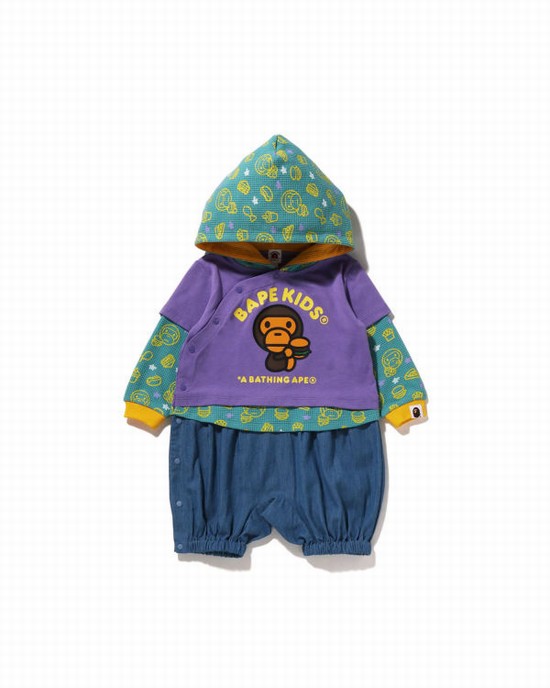 Dětské Body Bape Milo Junk Jídlo Layered Romper Fialové | 45968VZLD
