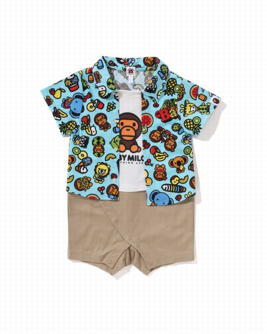 Dětské Body Bape Milo Mixed Fruit Layered Rompers Světle Blankyt | 07163GRJZ