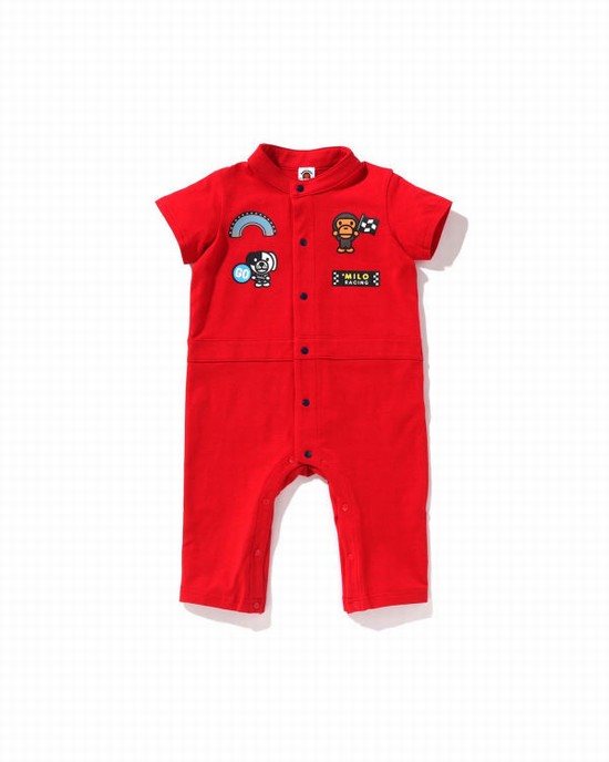 Dětské Body Bape Milo Závodní Romper Světle Červené | 26530NOYX