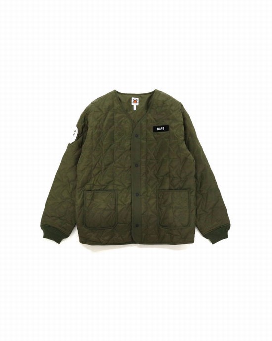 Dětské Bundy Bape Multi Patch STA Prošívaný Zelene | 98052KOWS