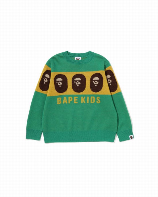 Dětské Knitwear Bape Ape Head Světle Zelene | 04826ULBR