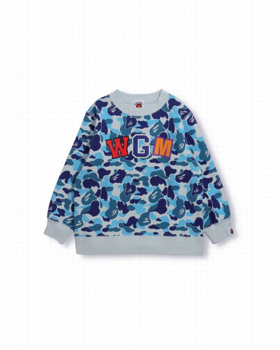 Dětské Mikiny Bape ABC Camo Shark Crew Neck Blankyt | 61725URYD