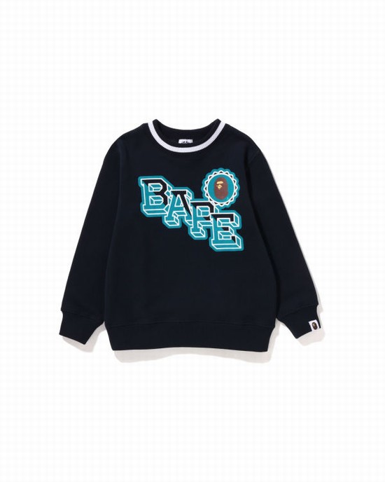 Dětské Mikiny Bape Ape Head Emblem Crewneck Blankyt | 31946JBKX
