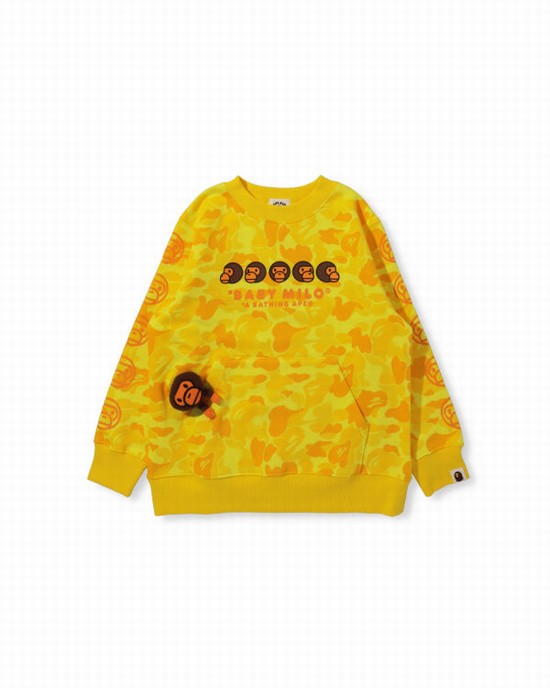 Dětské Mikiny Bape BK15TH Anniversay Milo Crew Neck Žluté | 82051EWGD