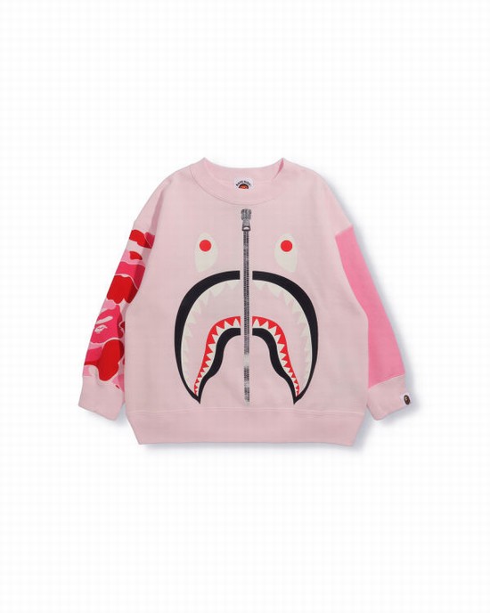 Dětské Mikiny Bape Big ABC Camo Shark Oversized Crew Neck Růžové | 92816AOWU