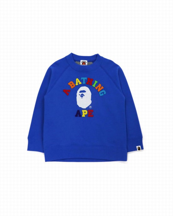 Dětské Mikiny Bape College Applique Quilting Blankyt | 18206UZAN