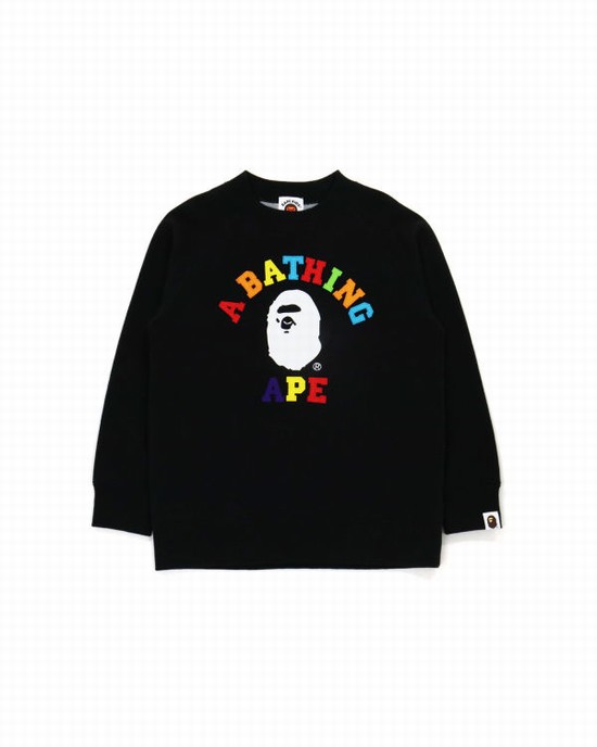 Dětské Mikiny Bape College Applique Quilting Černé | 51647CMLU