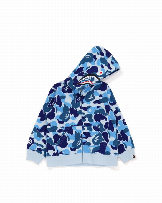 Dětské Mikiny S Kapucí Bape Big ABC Camo Shark Zip Blankyt | 69702TEXQ