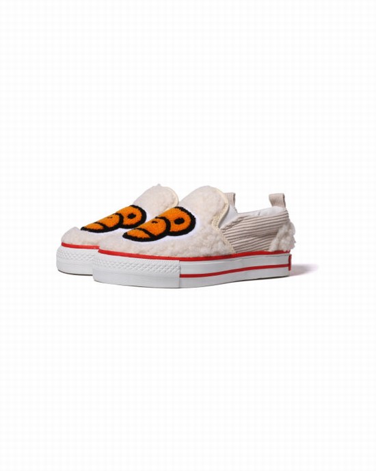 Dětské Mokasíny Bape Milo Boa Bílé | 89506GZRS