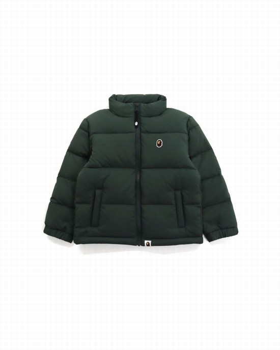 Dětské Péřové Bundy Bape One Point Tmavě Zelene | 02587LTYG