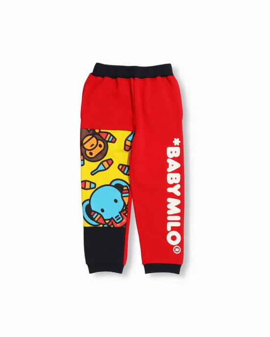 Dětské Tepláky Bape Color Block Milo Circus Světle Červené | 92730RKYL