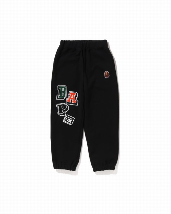 Dětské Tepláky Bape Multi Fonts Černé | 12084QVRP