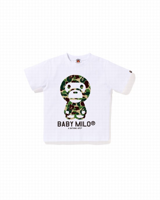 Dětské Tričko Bape ABC Camo Milo Bílé | 98072PKOU
