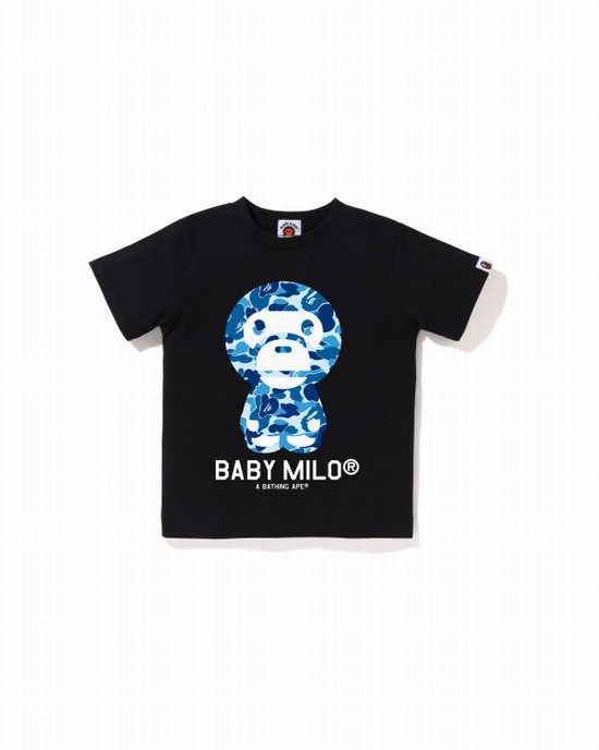 Dětské Tričko Bape ABC Camo Milo Černé | 30572YPDN