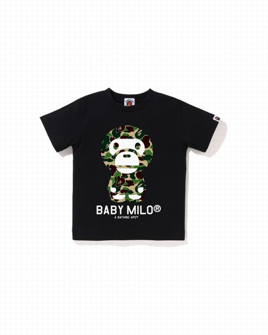 Dětské Tričko Bape ABC Camo Milo Černé | 59612VAXK