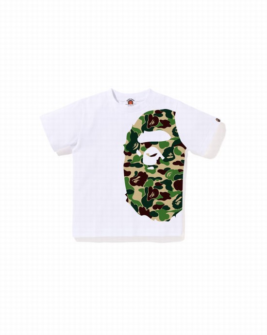 Dětské Tričko Bape ABC Camo Side Big Ape Head Bílé | 37425SORB