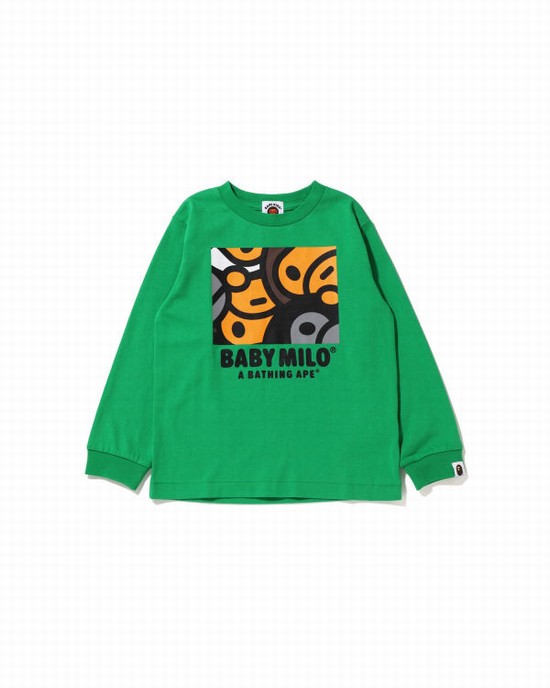 Dětské Tričko Bape All Milo Mix L/S Mátově Zelená | 12508WOLU