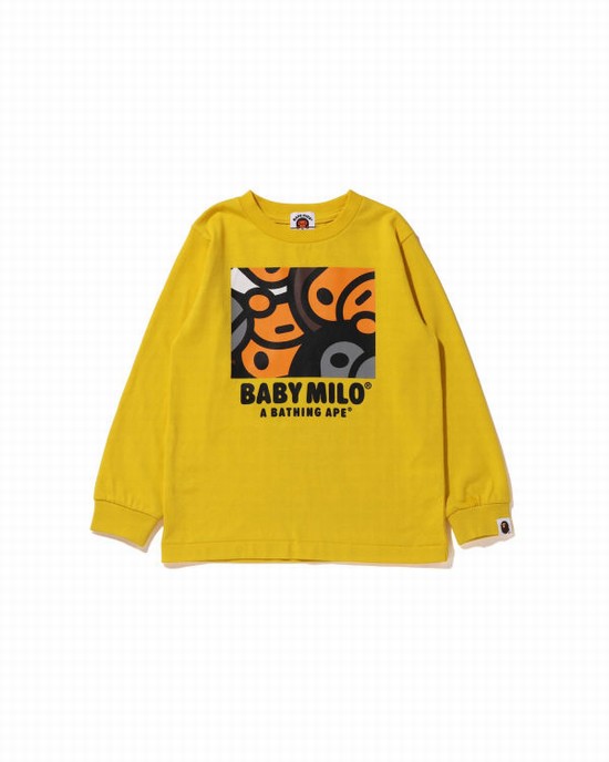 Dětské Tričko Bape All Milo Mix L/S Žluté | 90745KAVF