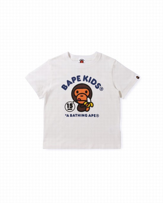 Dětské Tričko Bape BK15TH Anniversay Milo Bílé | 42958EZUG