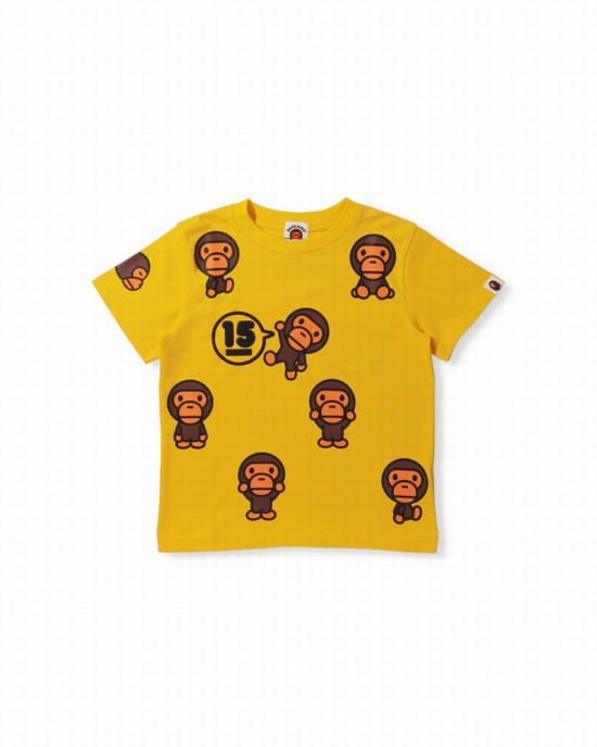 Dětské Tričko Bape BK15th Anniversary All Milo Žluté | 07295PCDA