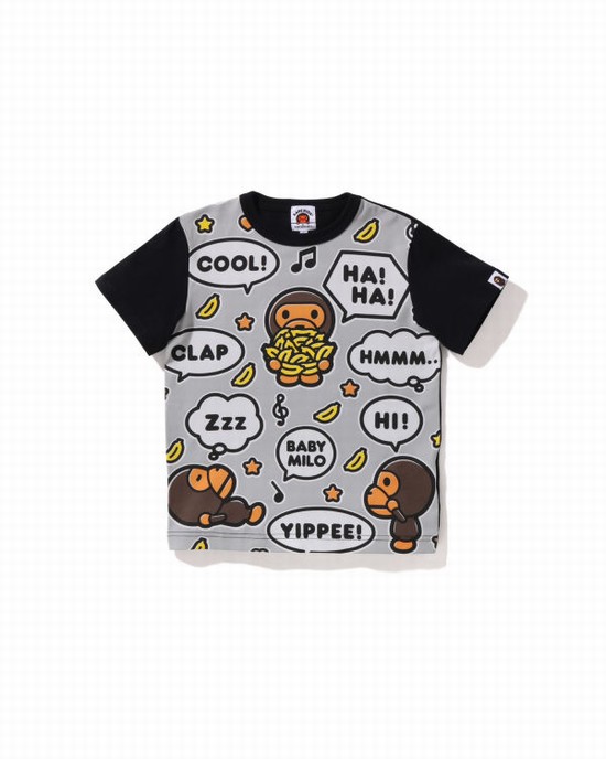 Dětské Tričko Bape Big Milo Speech Balloon Černé | 43716IHUX