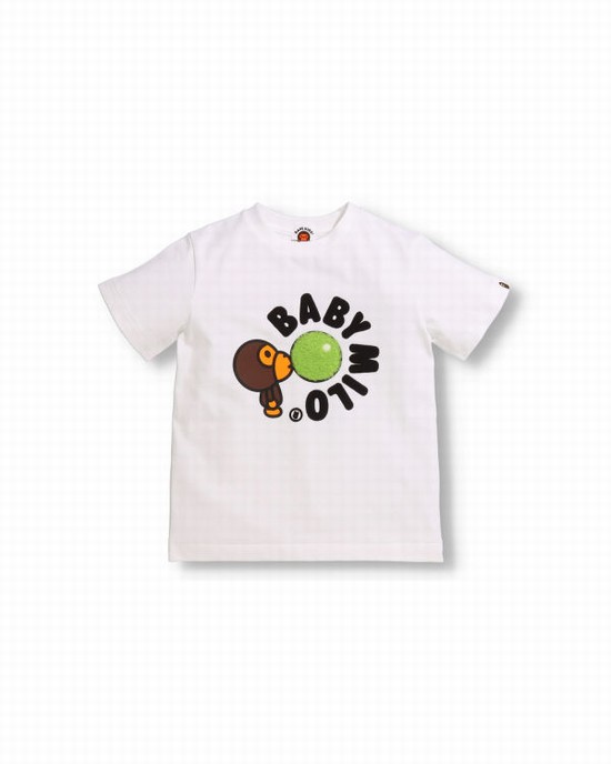Dětské Tričko Bape Boa Fleece Milo Gum Bílé | 64213QBWR