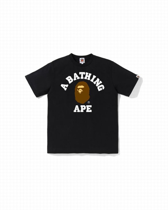 Dětské Tričko Bape College Jr Černé | 96871WZEQ