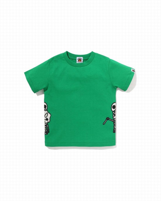 Dětské Tričko Bape Glow In The Dark Bone Dinosaur Světle Zelene | 10749LAGM