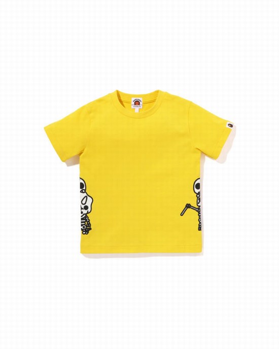 Dětské Tričko Bape Glow In The Dark Bone Dinosaur Žluté | 83652BYKW