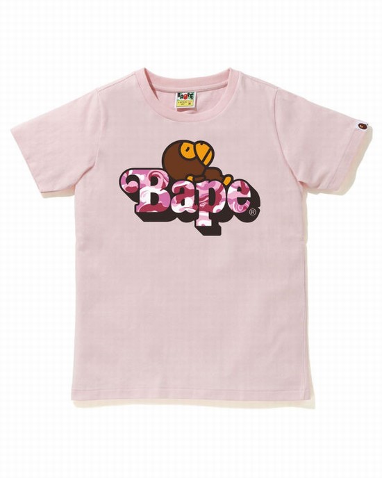 Dětské Tričko Bape Marble Camo Milo On Růžové | 93716NETP