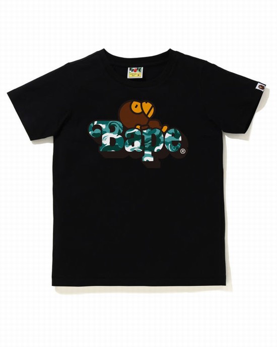 Dětské Tričko Bape Marble Camo Milo On Černé | 60249NZWC