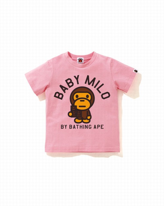 Dětské Tričko Bape Milo Chocolate Růžové | 40579ORCE