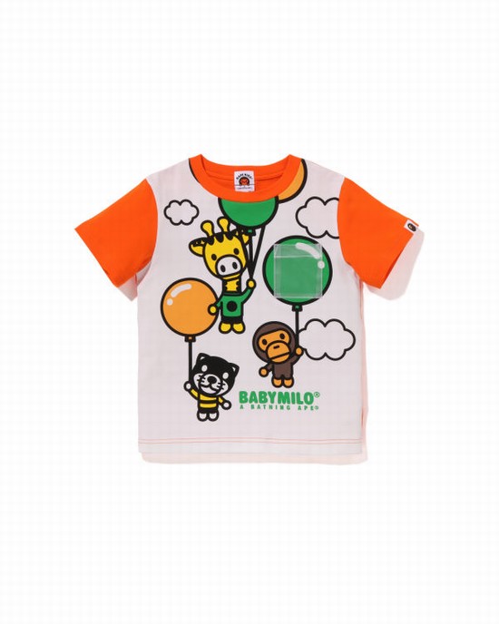 Dětské Tričko Bape Milo Friends Balloon Oranžové | 50631RFGJ