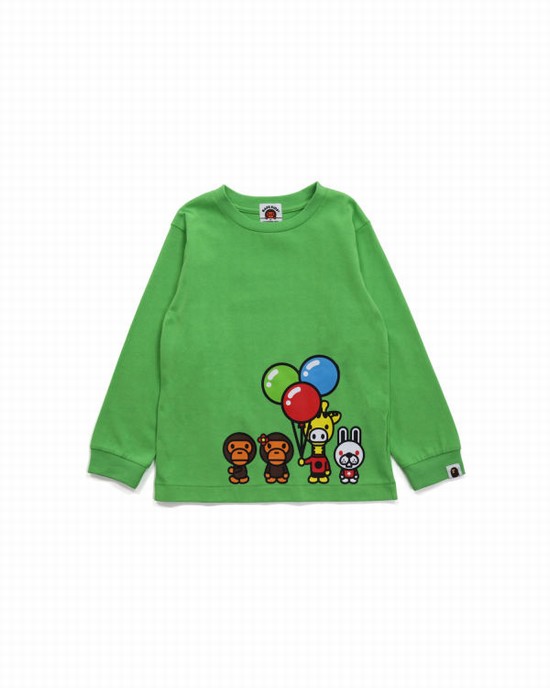 Dětské Tričko Bape Milo & Friends L/S Světle Zelene | 20178BWNL