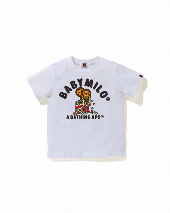 Dětské Tričko Bape Milo Gum Ball Bílé | 13479ADKT
