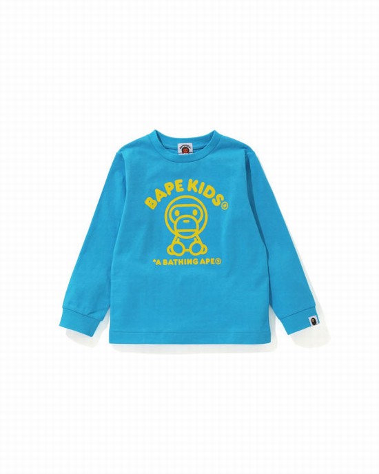 Dětské Tričko Bape Milo Rug L/S Blankyt | 79653TFDV