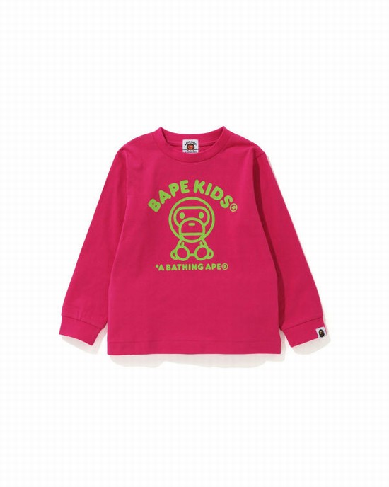 Dětské Tričko Bape Milo Rug L/S Růžové | 62183LEOD