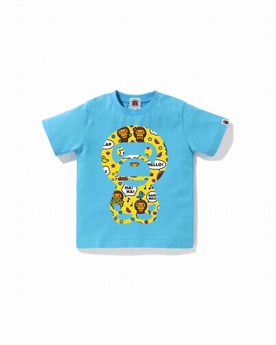 Dětské Tričko Bape Milo Speech Balloon Big Milo Blankyt | 69417BCWK