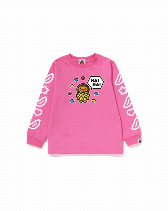 Dětské Tričko Bape Milo Speech Balloon L/S #1 Růžové | 09637RFKQ