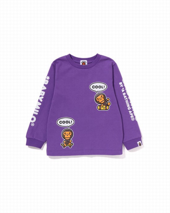 Dětské Tričko Bape Milo Speech Balloon L/S #3 Fialové | 13627EMBC